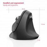 Hama vertikálna ergonomická bezdrôtová myš EMW-500, pre pravákov, čierna
