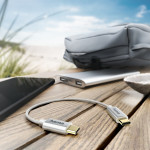 Hama kábel USB-C 2.0 typ C-C 0,2 m, opletený, biely