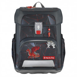 Školská aktovka CLOUD pre prváčikov - 5-dielny set, Step by Step Dragon Drako, certifikát AGR
