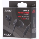 Hama slúchadlá s mikrofónom Kooky, štuple, čierne