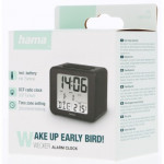 Hama Cube, digitálny budík, riadený rádiovým signálom, čierny