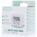 Hama Cube, digitálny budík, riadený rádiovým signálom, biely