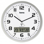 Hama Extra, nástenné hodiny riadené rádiovým signálom, s dátumom a teplotou