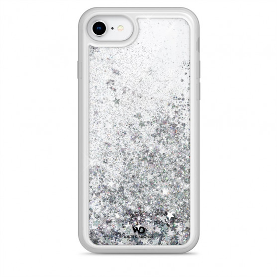 White Diamonds Sparkle, kryt pre Apple iPhone 6/6s/7/8/SE 2020/SE 2022, strieborné hviezdičky