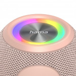Hama Ball, Bluetooth reproduktor, 5 W, LED podsvietenie, AUX-in, USB-A, microSD slot, ružový