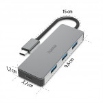 Hama USB-C-Hub, 4 porty, USB 3.2, 10 Gbit/s, hliníkový