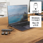 Hama USB-C-Hub, 4 porty, USB 3.2, 10 Gbit/s, hliníkový