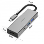 Hama USB hub, multiport, 2x USB-A, USB-C PD, HDMI, USB 3.2 5 Gb/s