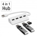 Hama USB hub, 4 porty, USB 2.0, 480 Mbit/s, biely