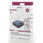 Hama USB-C hub Connect2QiCharge, bezdrôtové nabíjanie, 12 pripojení