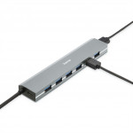 Hama USB-Hub, 7 portov, USB 3.2, 5 Gbit/s, USB-C adaptér, sieťový zdroj