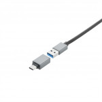 Hama USB-Hub, 7 portov, USB 3.2, 5 Gbit/s, USB-C adaptér, sieťový zdroj