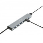 Hama USB-Hub, 7 portov, USB 3.2, 5 Gbit/s, USB-C adaptér, sieťový zdroj