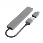 Hama USB hub, 4 porty, USB 3.2, 5 Gb/s, Ultra Slim, USB-C adaptér