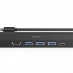 Hama USB-C hub, multiport, 3x USB-A, USB-C PD, HDMI, LAN, 6 portov