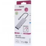 Hama USB-C Hub, 4 porty, USB 3.2, 10 Gbit/s, PD 100 W, hliníkový