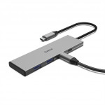 Hama USB-C Hub, 4 porty, USB 3.2, 10 Gbit/s, PD 100 W, hliníkový