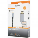 Hama kábel USB-C na HDMI 1,5 m, UHD/4K@60 Hz, Prime Line