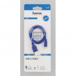 Hama USB-C 2.0 kábel typ A-C 0,75 m, Flexi-Slim, modrý