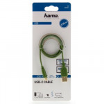 Hama USB-C 2.0 kábel typ A-C 0,75 m, Flexi-Slim, zelený