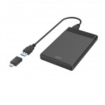 Hama externý box na 2,5 SSD/HDD disk, USB-A + USB-C, SATA, USB 3.2 Gen 1