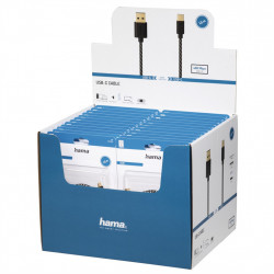 Hama USB-C 2.0 kábel typ A-C, 1,5 m, opletený, displej 24 ks
