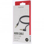 Aux Cable, 3.5 mm Jack - 3.5 mm Jack, 90° Angled Plug, 1.0 m, black Aux Cable, 3.5 mm Jack - 3.5 mm Jack, 90° Angled Plug, 1.0 m, black