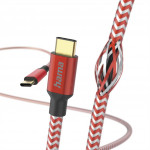 Hama kábel Reflective USB-C 2.0 typ C-C 1,5 m, červený