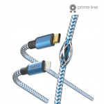 Hama MFi USB-C Lightning kábel Reflective pre Apple, 1,5 m, modrý
