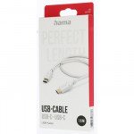 Hama kábel USB-C 2.0 typ C-C 1,5 m, biely