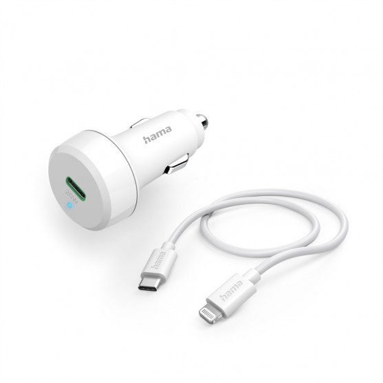 Hama set: rýchla USB nabíjačka do vozidla USB-C PD 20 W + kábel USB-C Lightning 1 m Hama set: rýchla USB nabíjačka do vozidla USB-C PD 20 W + kábel USB-C Lightning 1 m