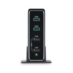 Hama rýchla stolná USB nabíjačka so stojančekom, 2x USB-C PD/QC, 2x USB-A, 60 W Hama rýchla stolná USB nabíjačka so stojančekom, 2x USB-C PD/QC, 2x USB-A, 60 W