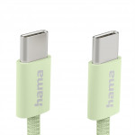 Hama USB-C 2.0 kábel Fabric, 1 m, opletený, zelený