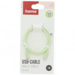 Hama USB-C 2.0 kábel Fabric, 1 m, opletený, zelený
