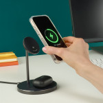 Hama bezdrôtová nabíjačka s držiakom 2v1, Qi2 15 W, USB-C adaptér 45 W