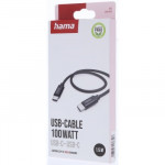 Hama USB-C 2.0 kábel Fabric, 1,5 m, 100 W, opletený