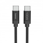 Hama USB-C 2.0 kábel Fabric, 3 m, 100 W, opletený