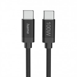 Hama USB-C 2.0 kábel Fabric, 3 m, 100 W, opletený
