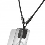 Hama USB-C kábel a šnúrka na mobil 2v1, dĺžka 1,2 m, farba čierna