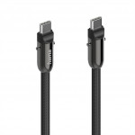Hama USB-C kábel a šnúrka na mobil 2v1, dĺžka 1,2 m, farba čierna