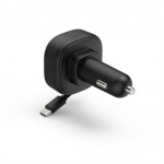 Hama rýchla USB nabíjačka do vozidla, 2x USB-C, PD 30 W, navíjací kábel
