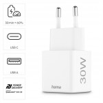 Hama rýchla USB nabíjačka USB-C + USB-A, PD/QC, 30 W