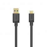 Hama USB A-C kábel 0,25 m, USB 3.2 Gen1 5 Gb/s, čierny