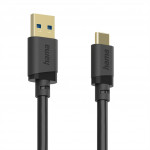 Hama USB A-C kábel 0,25 m, USB 3.2 Gen1 5 Gb/s, čierny