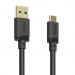 Hama USB A-C kábel 0,25 m, USB 3.2 Gen1 5 Gb/s, čierny