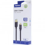 Hama USB A-C kábel 1,5 m, USB 3.2 Gen1 5 Gb/s, čierny