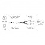 Hama audio kábel jack-2cinch, 5 m