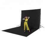 Hama pozadie pre foto štúdio, látkové, nekrčivé, 2,94 x 6 m, čierne