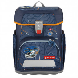 Školská aktovka CLOUD pre prváčikov - 5-dielny set, Step by Step Helicopter Sam, certifikát AGR