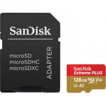 SanDisk Extreme PLUS microSDXC 128 GB + SD Adapter 200 MB/s and 90 MB/s A2 C10 V30 UHS-I U3